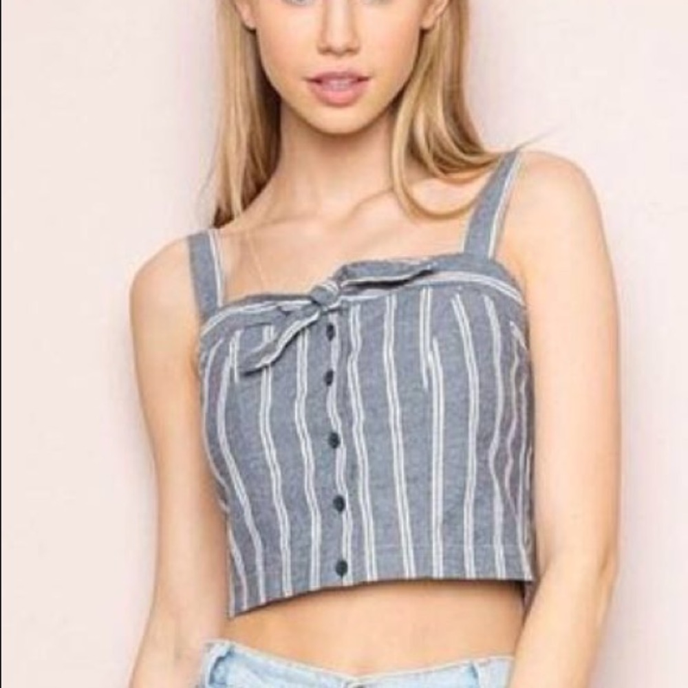 grey/blueish and white astrid tank